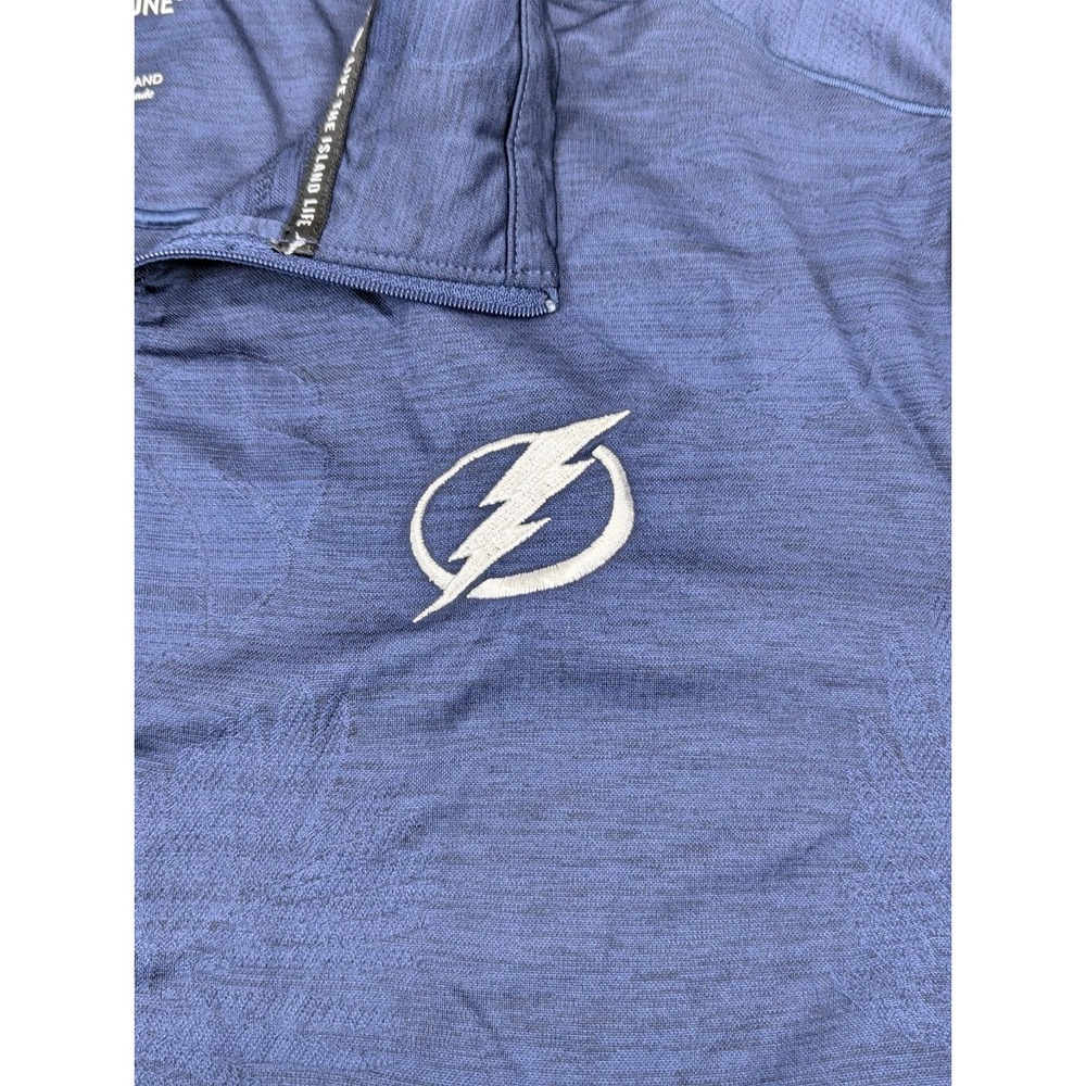 Tommy Bahama Island Zone‎ 1/4 Zip Mens Medium Tampa Bay Lightning Hockey Floral - Picture 6 of 9